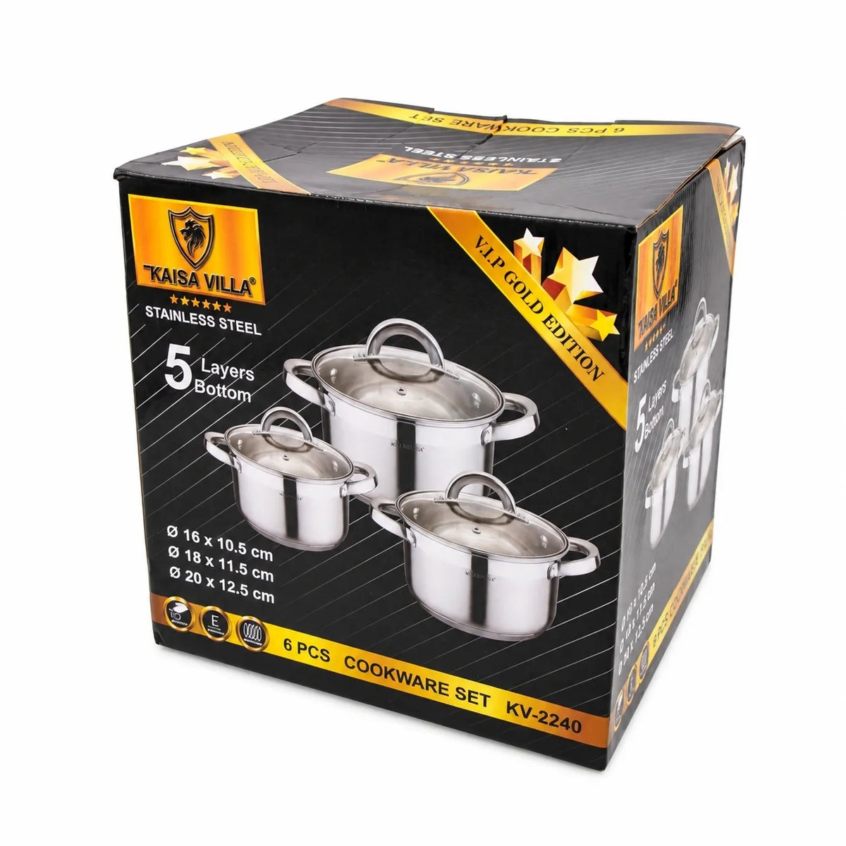 3 puodų rinkinys su dangčiais TR2295