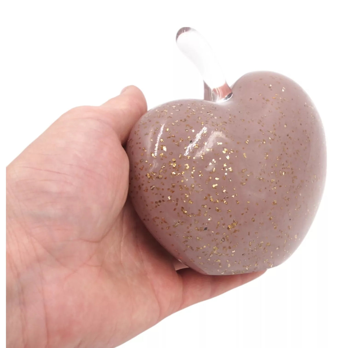 Dekoratyvinė stiklinė širdies formos figūrėlė, 14×13 cm