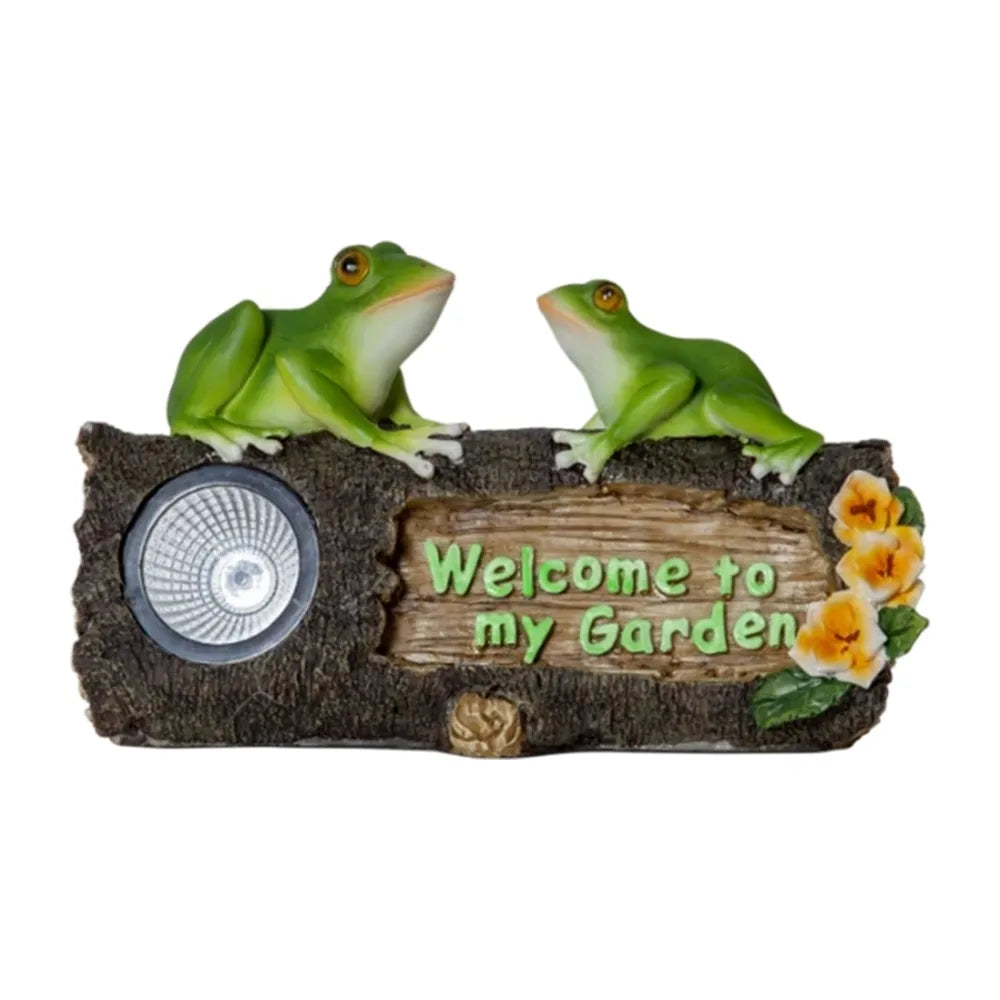 Lauko LED lempa „Frogy“ su saulės baterija (24 × 14 cm)
