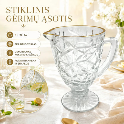Stiklinis ąsotis "Gold"