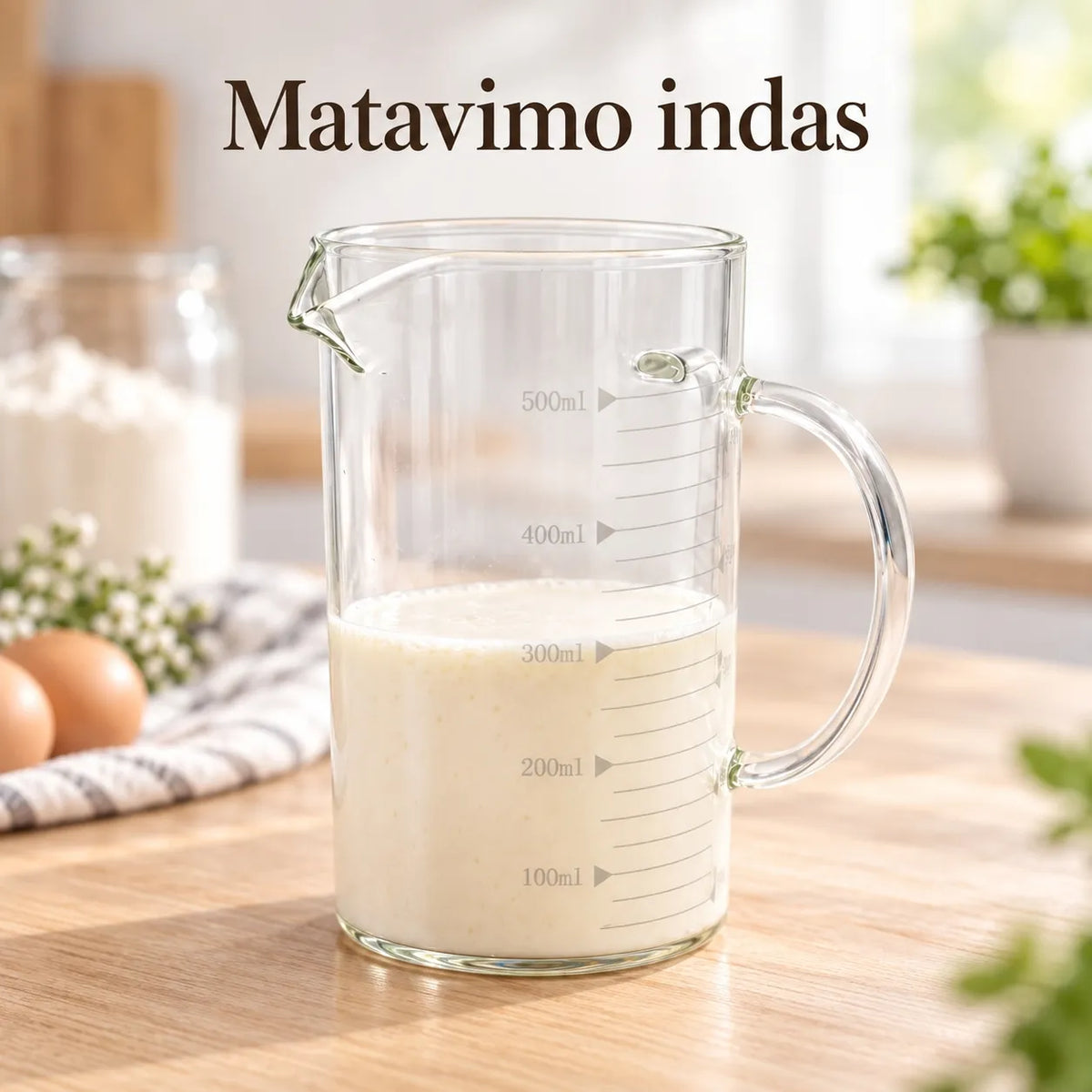 Stiklinis matavimo ąsotis 500 ml