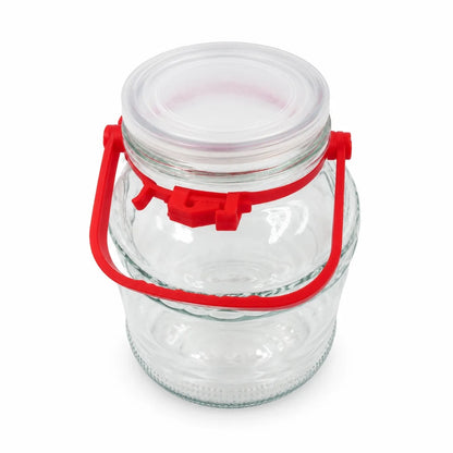 Stiklinis stiklainis su dangteliu ir rankena, 2 l
