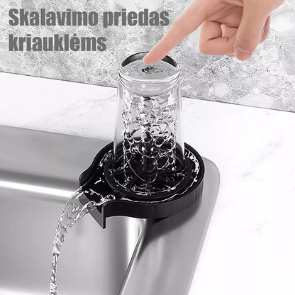 Stiklinių skalavimo priedas