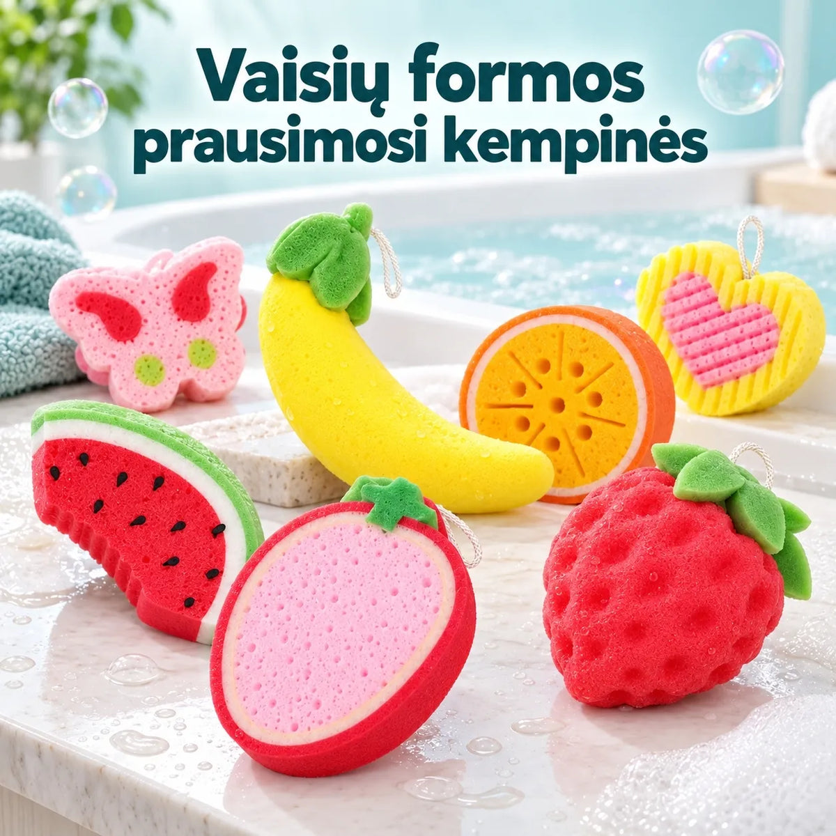 Vaisiaus formos dušo kempinė